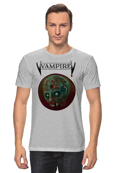 Заказать мужскую футболку в Москве. Футболка классическая Вампир от Leichenwagen - готовые дизайны и нанесение принтов.