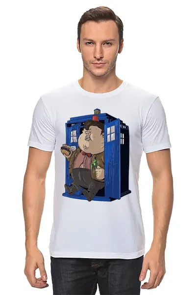 Заказать мужскую футболку в Москве. Футболка классическая Fat Doctor Who от priceless - готовые дизайны и нанесение принтов.