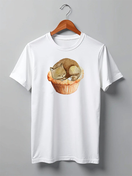 Заказать мужскую футболку в Москве. Футболка классическая Cakecat от oneredfoxstore@gmail.com - готовые дизайны и нанесение принтов.