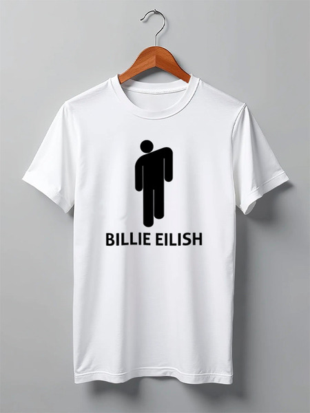 Заказать мужскую футболку в Москве. Футболка классическая Billie Eilish от DESIGNER   - готовые дизайны и нанесение принтов.