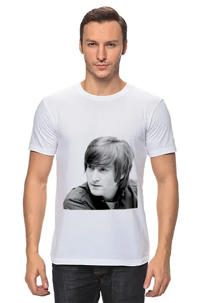 Заказать мужскую футболку в Москве. Футболка классическая Джон Леннон  от nazarby - готовые дизайны и нанесение принтов.