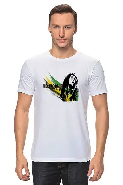 Заказать мужскую футболку в Москве. Футболка классическая "Bob Marley" от Fedor - готовые дизайны и нанесение принтов.