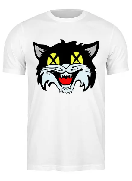 Заказать мужскую футболку в Москве. Футболка классическая Кот (cat) от fanart - готовые дизайны и нанесение принтов.