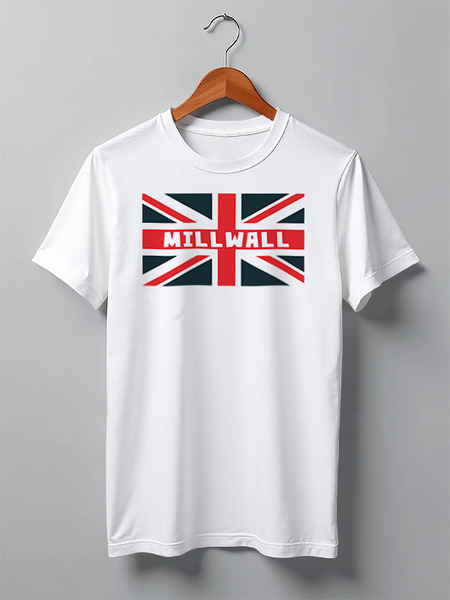 Заказать мужскую футболку в Москве. Футболка классическая Millwall Union Jack от Millwall Supporters Club Russia - готовые дизайны и нанесение принтов.