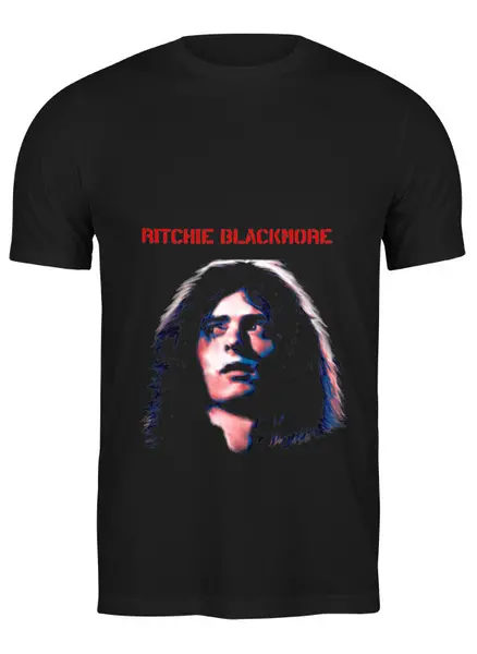 Заказать мужскую футболку в Москве. Футболка классическая Ritchie Blackmore (Ричи Блэкмор) от Денис - готовые дизайны и нанесение принтов.