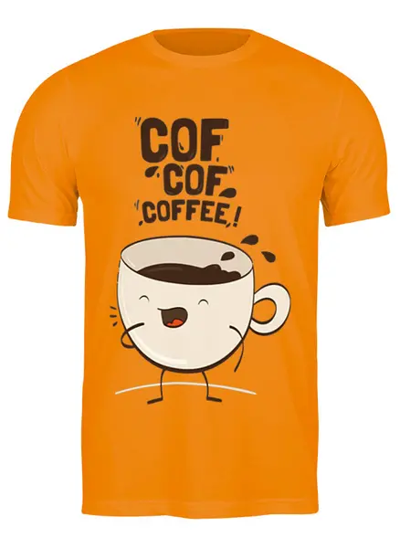 Заказать мужскую футболку в Москве. Футболка классическая Чашка кофе от Romanova - готовые дизайны и нанесение принтов.