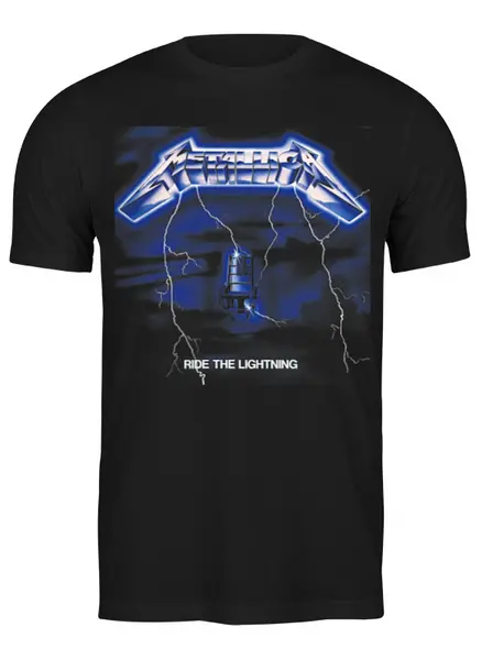 Заказать мужскую футболку в Москве. Футболка классическая Metallica "Ride the Lighting" от prokop7 - готовые дизайны и нанесение принтов.
