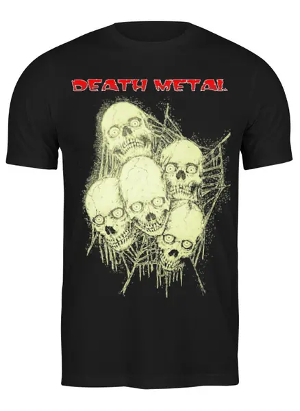 Заказать мужскую футболку в Москве. Футболка классическая Death Metal от Leichenwagen - готовые дизайны и нанесение принтов.