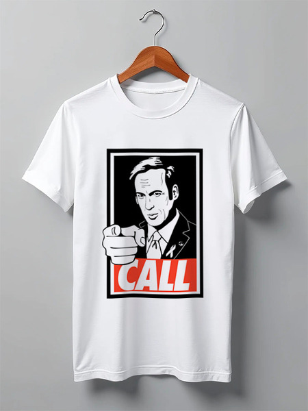 Заказать мужскую футболку в Москве. Футболка классическая Call Saul от skynatural - готовые дизайны и нанесение принтов.