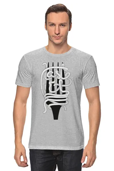 Заказать мужскую футболку в Москве. Футболка классическая Спагетти от BeliySlon - готовые дизайны и нанесение принтов.