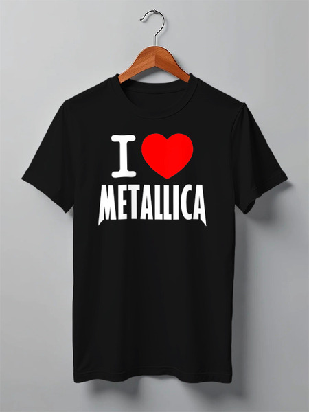 Заказать мужскую футболку в Москве. Футболка классическая «I love Metallica» от metallica - готовые дизайны и нанесение принтов.