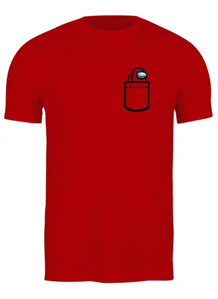Заказать мужскую футболку в Москве. Футболка классическая Among Us Pocket Crewmate от El Fox - готовые дизайны и нанесение принтов.