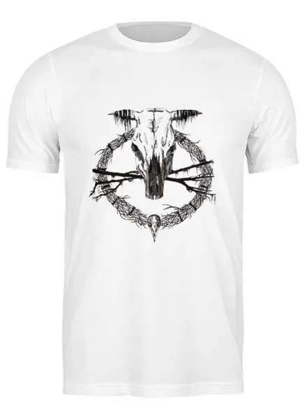 Заказать мужскую футболку в Москве. Футболка классическая Occult skull female от Марина Милютина - готовые дизайны и нанесение принтов.