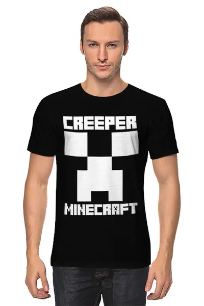 Заказать мужскую футболку в Москве. Футболка классическая MINECRAFT CREEPER от weeert - готовые дизайны и нанесение принтов.