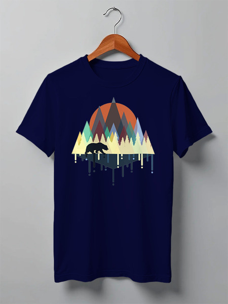 Заказать мужскую футболку в Москве. Футболка классическая Bear Here от oneredfoxstore@gmail.com - готовые дизайны и нанесение принтов.