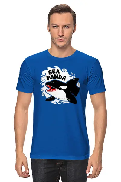 Заказать мужскую футболку в Москве. Футболка классическая ☮ Sea Panda ☮ от balden - готовые дизайны и нанесение принтов.