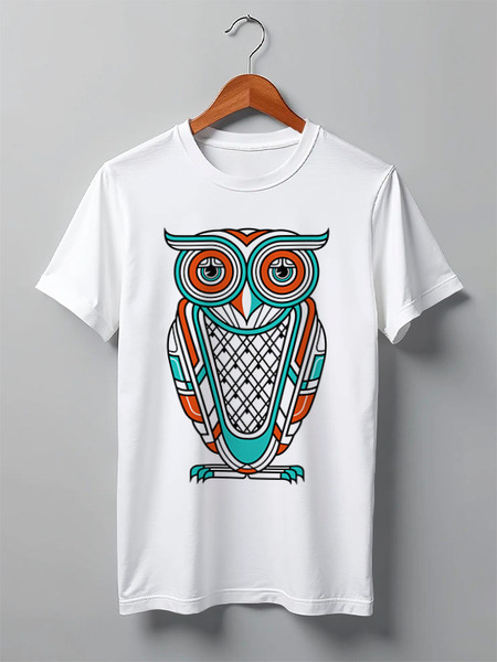 Заказать мужскую футболку в Москве. Футболка классическая Сова (Owl) от nadegda - готовые дизайны и нанесение принтов.