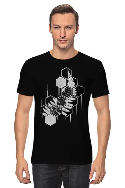 Заказать мужскую футболку в Москве. Футболка классическая Fern In The Hexagon от oneredfoxstore@gmail.com - готовые дизайны и нанесение принтов.