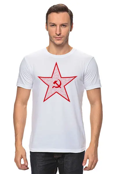 Заказать мужскую футболку в Москве. Футболка классическая Communism will win от Анастасия Шатова - готовые дизайны и нанесение принтов.