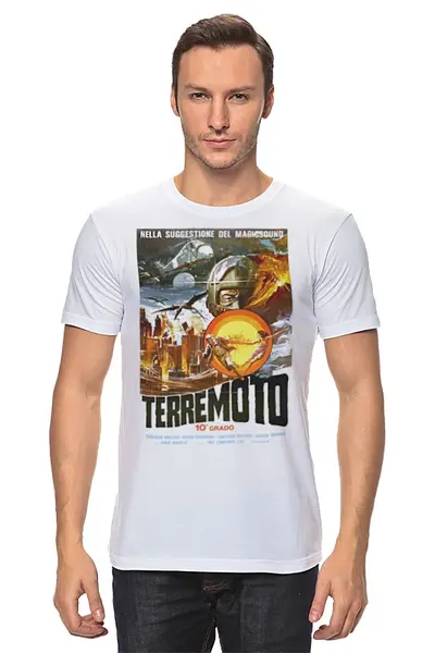 Заказать мужскую футболку в Москве. Футболка классическая Terremoto от KinoArt - готовые дизайны и нанесение принтов.