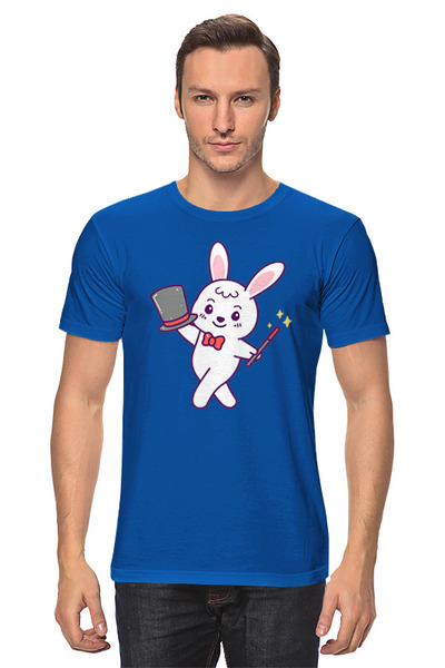 Заказать мужскую футболку в Москве. Футболка классическая Кролик фокусник от skynatural - готовые дизайны и нанесение принтов.