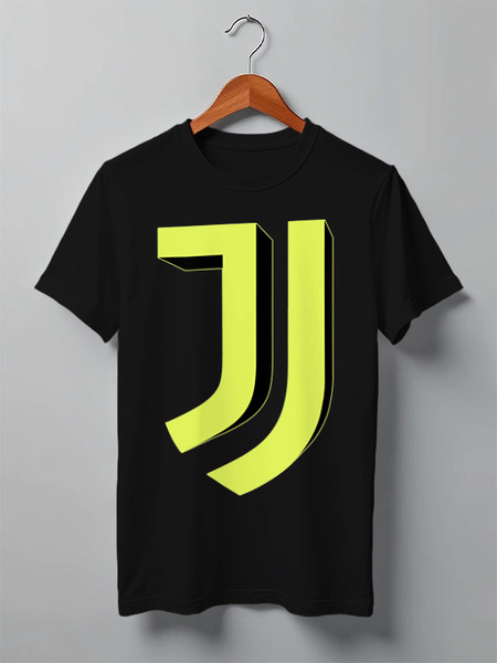 Заказать мужскую футболку в Москве. Футболка классическая Juventus | 3D Logo Yellow (2021) от 0x000000123 - готовые дизайны и нанесение принтов.