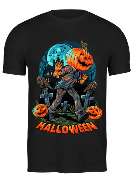 Заказать мужскую футболку в Москве. Футболка классическая Halloween - Зомби от printeriumstore@gmail.com - готовые дизайны и нанесение принтов.
