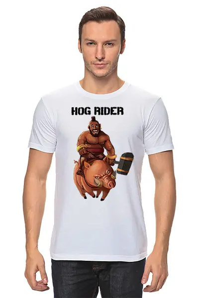 Заказать мужскую футболку в Москве. Футболка классическая Hog rider (Clash of Clans) от GGnews  - готовые дизайны и нанесение принтов.
