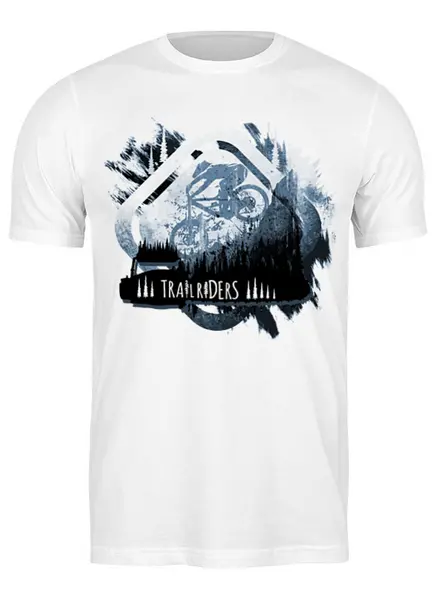 Заказать мужскую футболку в Москве. Футболка классическая Mountain Bike от oneredfoxstore@gmail.com - готовые дизайны и нанесение принтов.