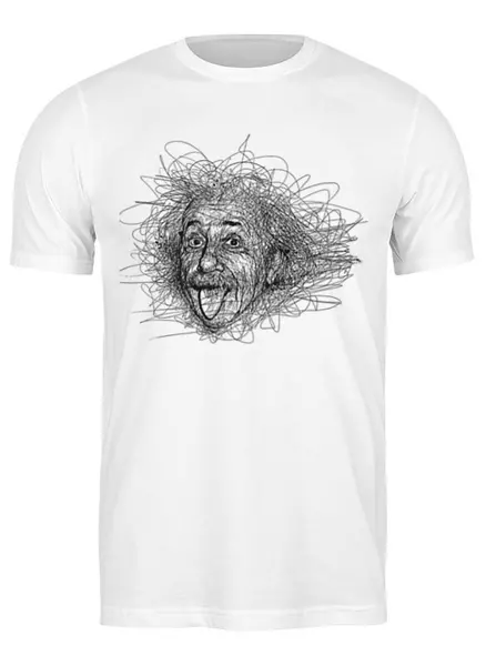 Заказать мужскую футболку в Москве. Футболка классическая эйнштейн от Leichenwagen - готовые дизайны и нанесение принтов.