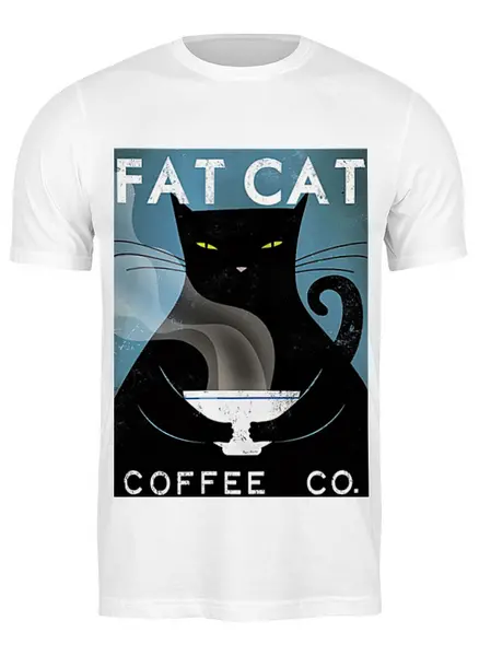 Заказать мужскую футболку в Москве. Футболка классическая Fat Cat от Pinky-Winky - готовые дизайны и нанесение принтов.