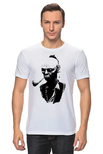 Заказать мужскую футболку в Москве. Футболка классическая Zombie (зомби) от Илья Щеблецов - готовые дизайны и нанесение принтов.