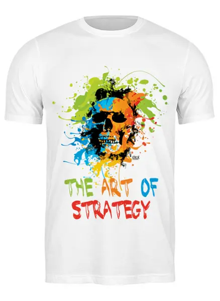 Заказать мужскую футболку в Москве. Футболка классическая The Art of Strategy. Череп от OEX design - готовые дизайны и нанесение принтов.