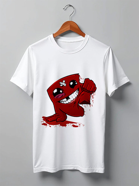 Заказать мужскую футболку в Москве. Футболка классическая Super Meat Boy от YellowCloverShop - готовые дизайны и нанесение принтов.