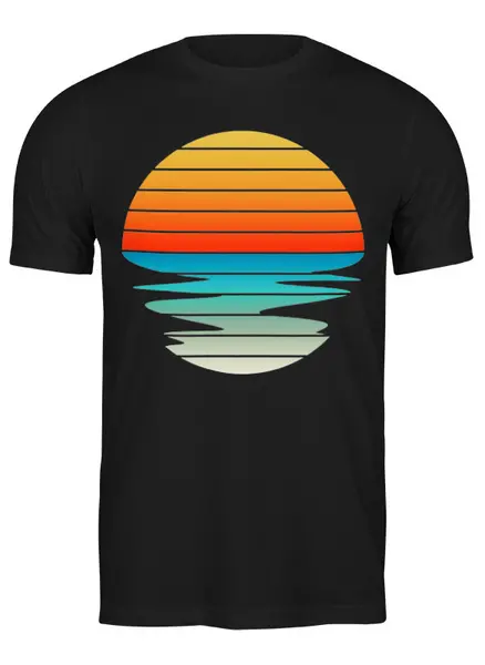 Заказать мужскую футболку в Москве. Футболка классическая Солнце от printik - готовые дизайны и нанесение принтов.