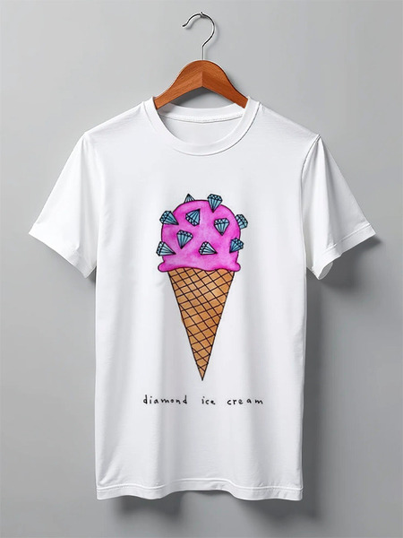 Заказать мужскую футболку в Москве. Футболка классическая Diamond ice cream от Полина Синдеева - готовые дизайны и нанесение принтов.
