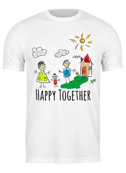 Заказать мужскую футболку в Москве. Футболка классическая Happy Together  от Just kidding - готовые дизайны и нанесение принтов.
