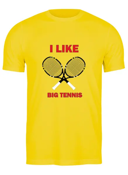 Заказать мужскую футболку в Москве. Футболка классическая I like big tennis от rybdenis1@mail.ru - готовые дизайны и нанесение принтов.