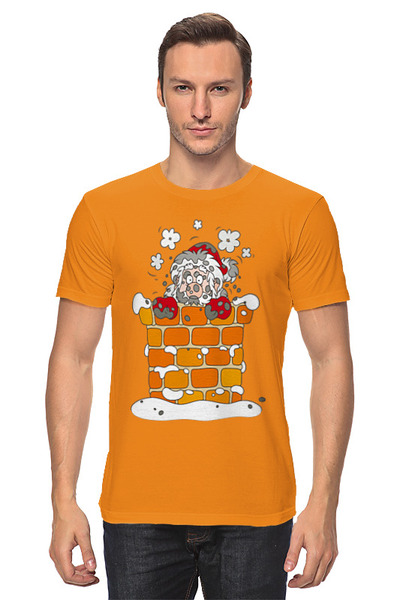 Заказать мужскую футболку в Москве. Футболка классическая Дедушка Мороз  от Print design  - готовые дизайны и нанесение принтов.