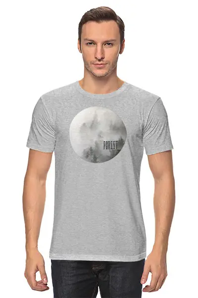 Заказать мужскую футболку в Москве. Футболка классическая Forest от oneredfoxstore@gmail.com - готовые дизайны и нанесение принтов.