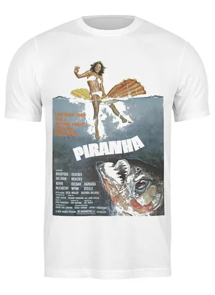 Заказать мужскую футболку в Москве. Футболка классическая Piranha / Пираньи от KinoArt - готовые дизайны и нанесение принтов.