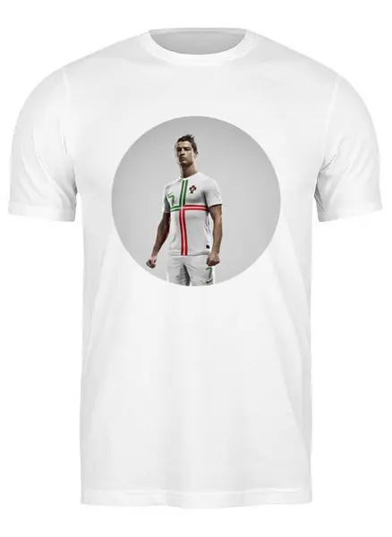Заказать мужскую футболку в Москве. Футболка классическая Cristiano Ronaldo от Тима Старк - готовые дизайны и нанесение принтов.