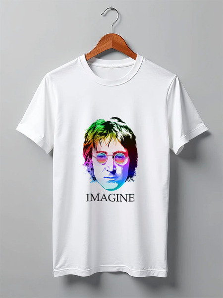 Заказать мужскую футболку в Москве. Футболка классическая "John Lennon" от Fedor - готовые дизайны и нанесение принтов.