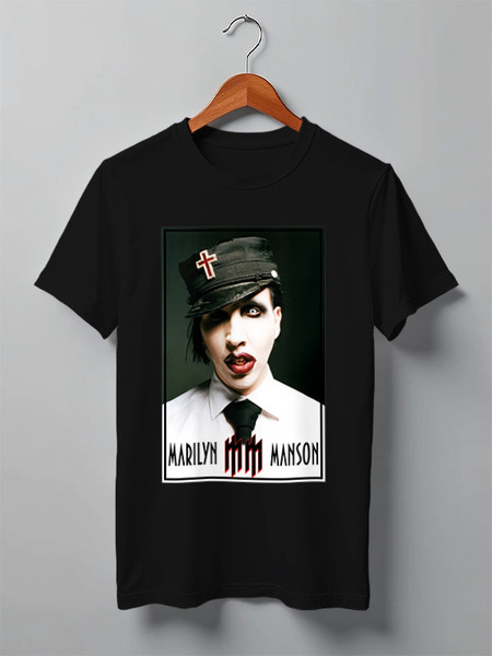 Заказать мужскую футболку в Москве. Футболка классическая Marilyn Manson от inPrintio - готовые дизайны и нанесение принтов.