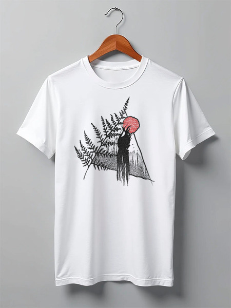 Заказать мужскую футболку в Москве. Футболка классическая Fern Wicca Spirit от oneredfoxstore@gmail.com - готовые дизайны и нанесение принтов.