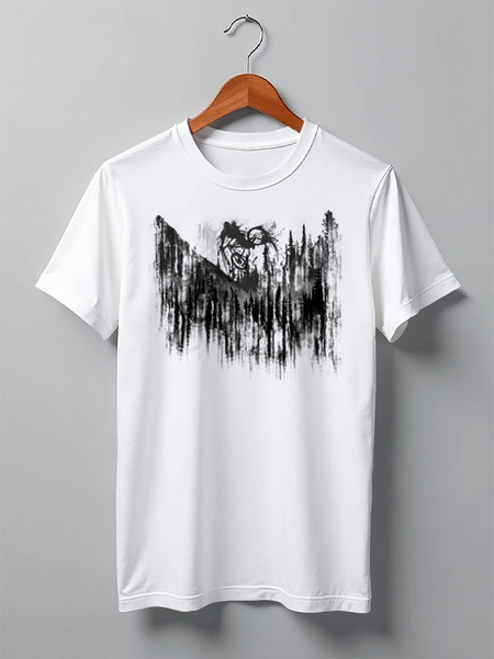 Заказать мужскую футболку в Москве. Футболка классическая Mountain Bike от oneredfoxstore@gmail.com - готовые дизайны и нанесение принтов.