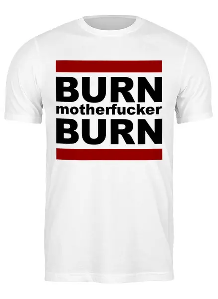 Заказать мужскую футболку в Москве. Футболка классическая Burn! от gopotol - готовые дизайны и нанесение принтов.
