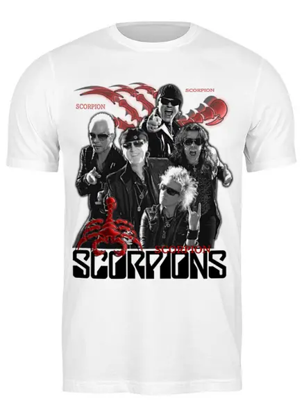 Заказать мужскую футболку в Москве. Футболка классическая Scorpions от  ЯрМайка - готовые дизайны и нанесение принтов.
