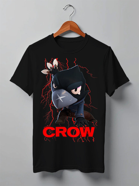 Заказать мужскую футболку в Москве. Футболка классическая Brawl Stars Crow от weeert - готовые дизайны и нанесение принтов.