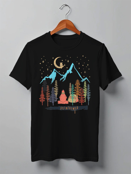 Заказать мужскую футболку в Москве. Футболка классическая Bear Here от oneredfoxstore@gmail.com - готовые дизайны и нанесение принтов.